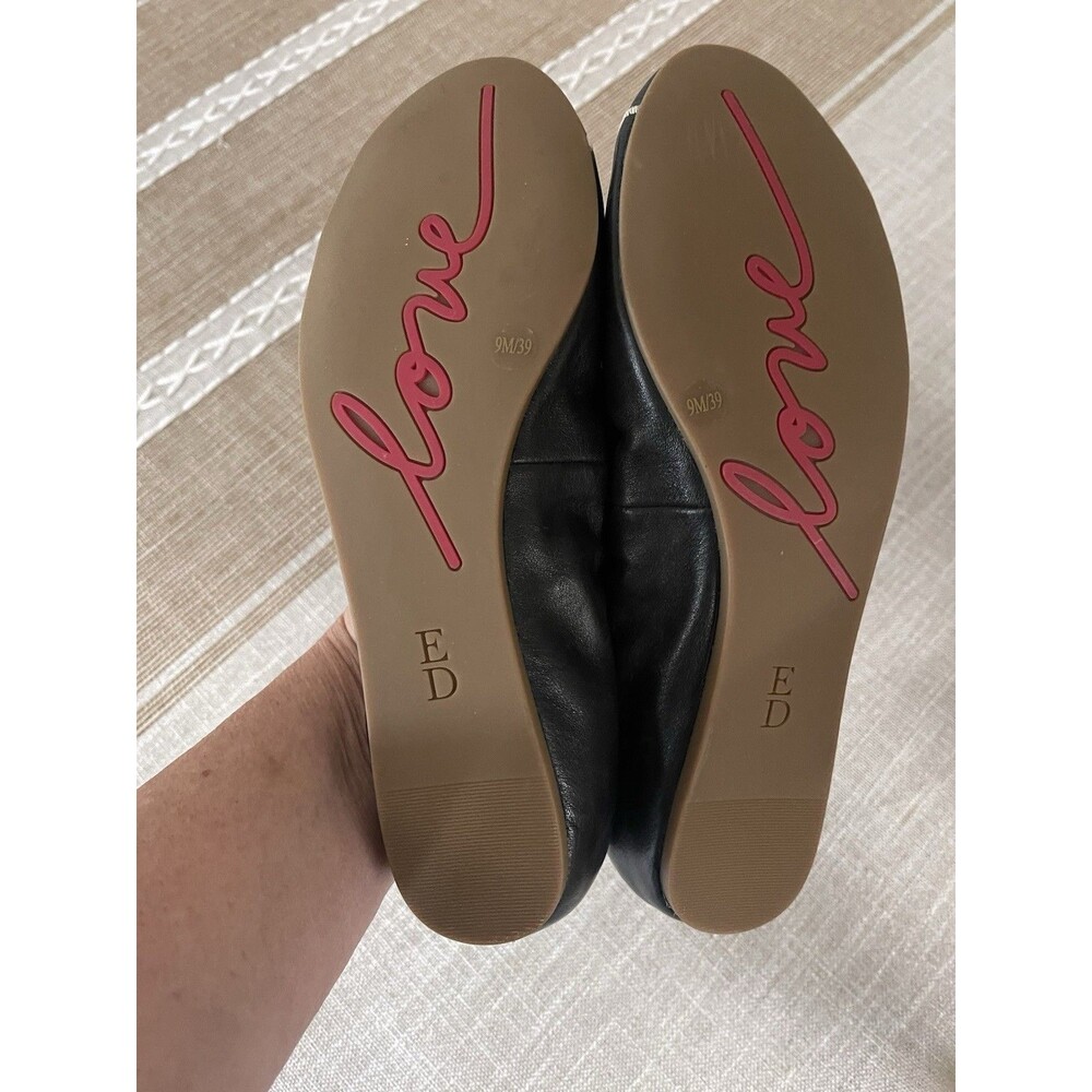 ED Love Ballet Flats Black Leather Slip On NEW Women’s 9 - Picture 5 of 5